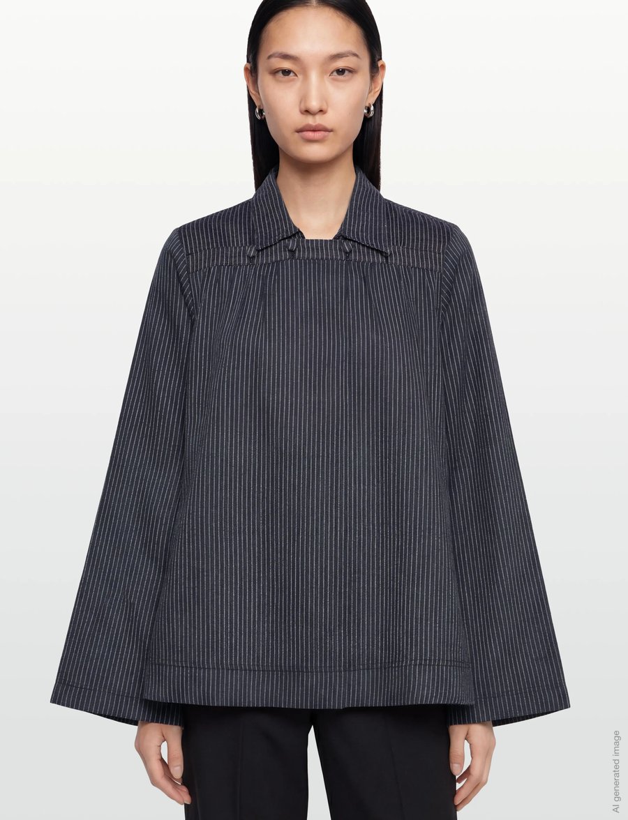 nué notes - Barinas Blouse - langärmelige blusen - 499 navy - 3