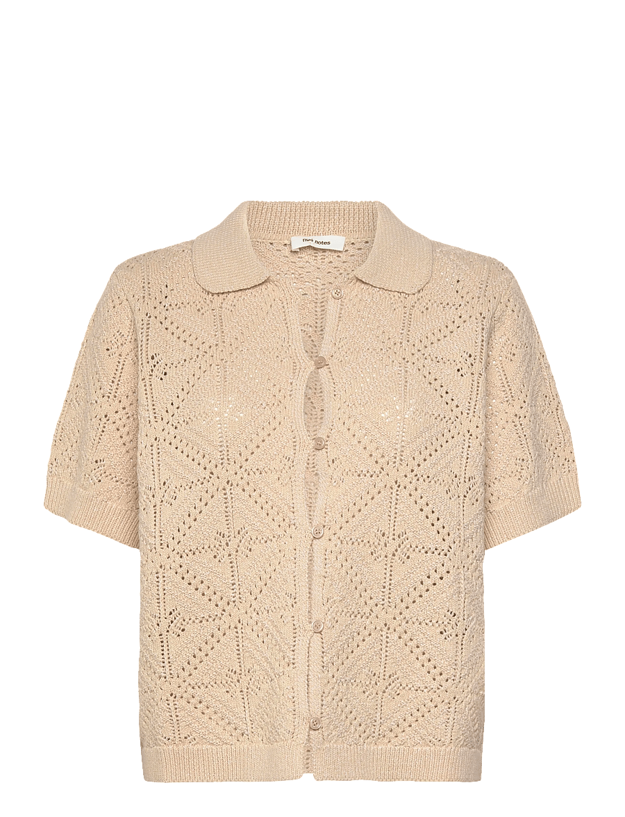 nué notes - Anaco Shirt - kurzärmlige hemden - 104 beige - 1