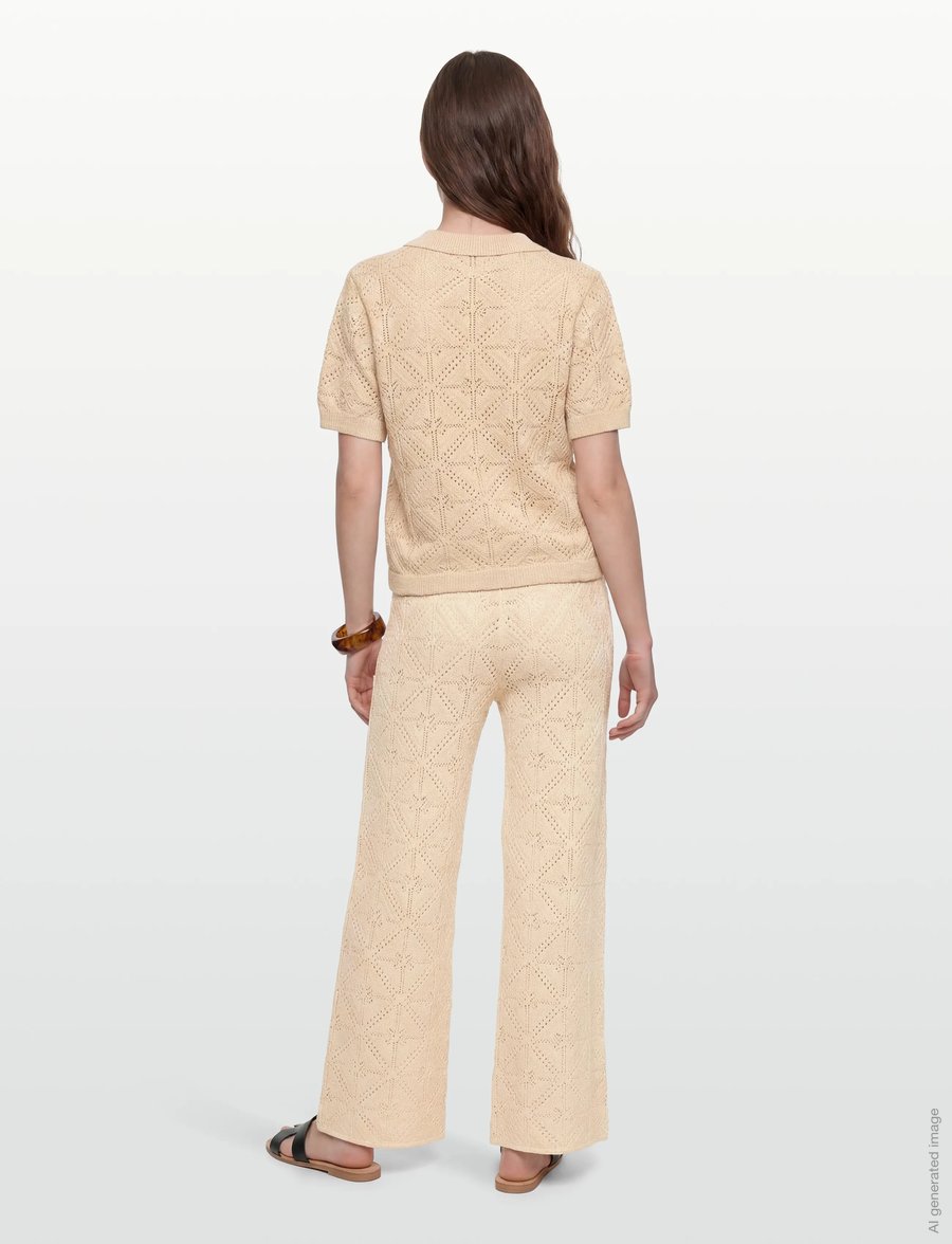 nué notes - Anaco Shirt - kurzärmlige hemden - 104 beige - 4