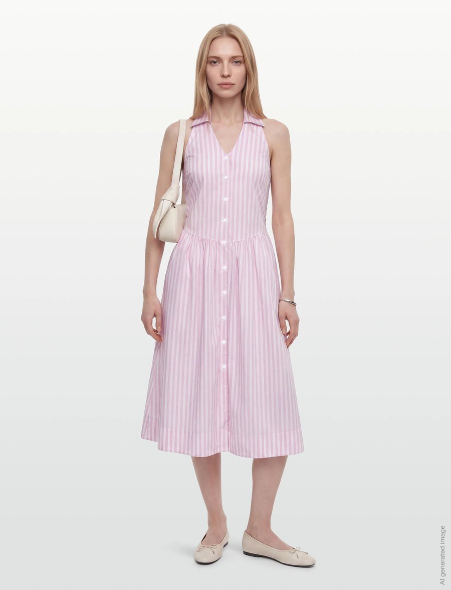nué notes - Guanta Dress - midikleider - 380 pink stripe - 0