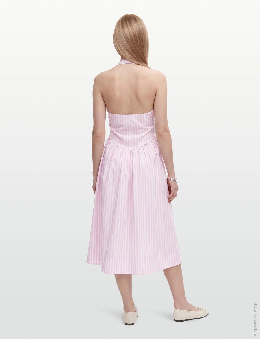 nué notes - Guanta Dress - midikleider - 380 pink stripe - 4