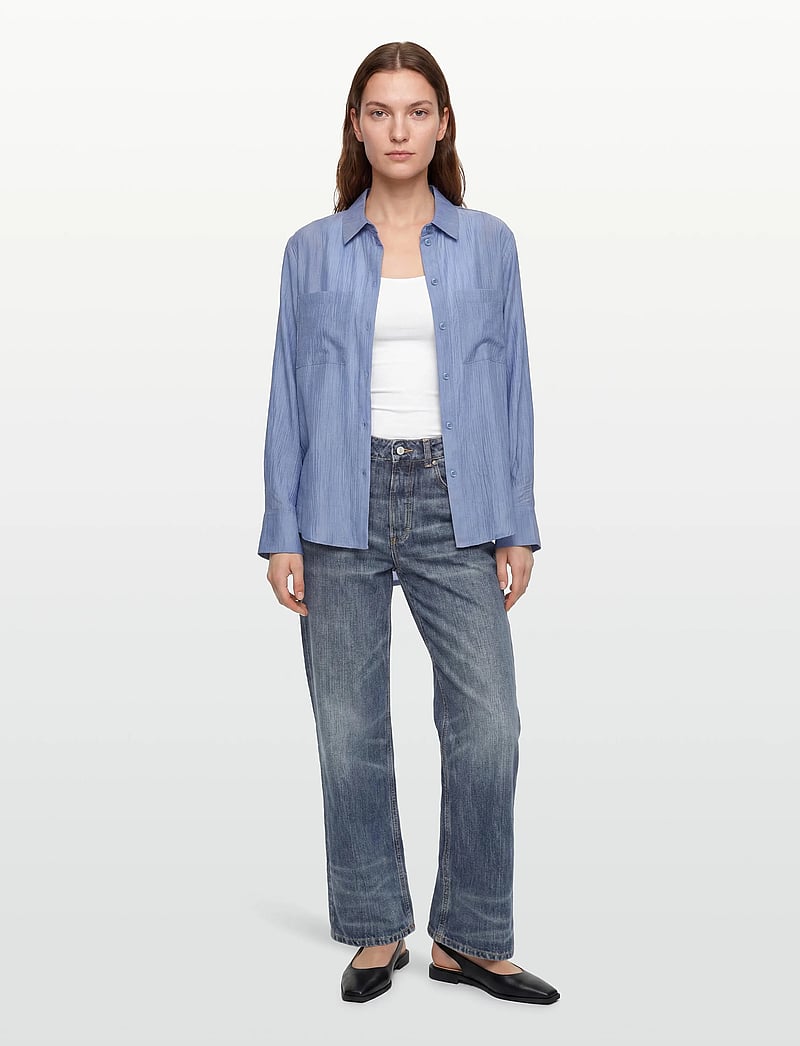 nué notes - Zuata Shirt - langærmede skjorter - 467 sky blue - 0