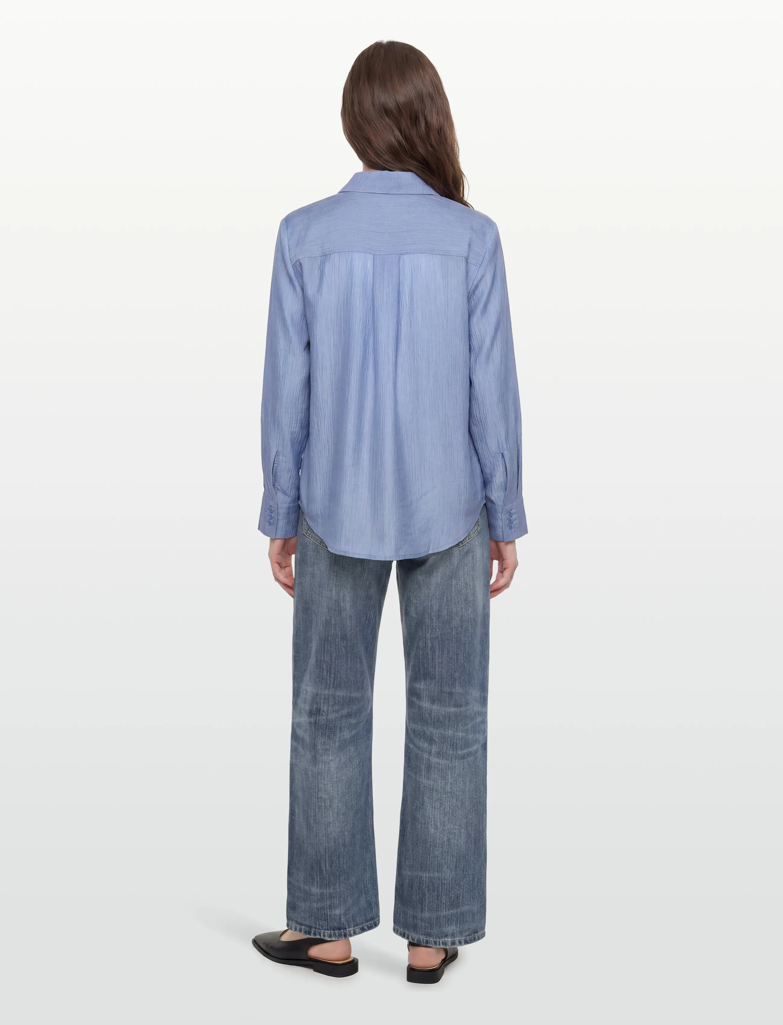 nué notes - Zuata Shirt - långärmade skjortor - 467 sky blue - 4