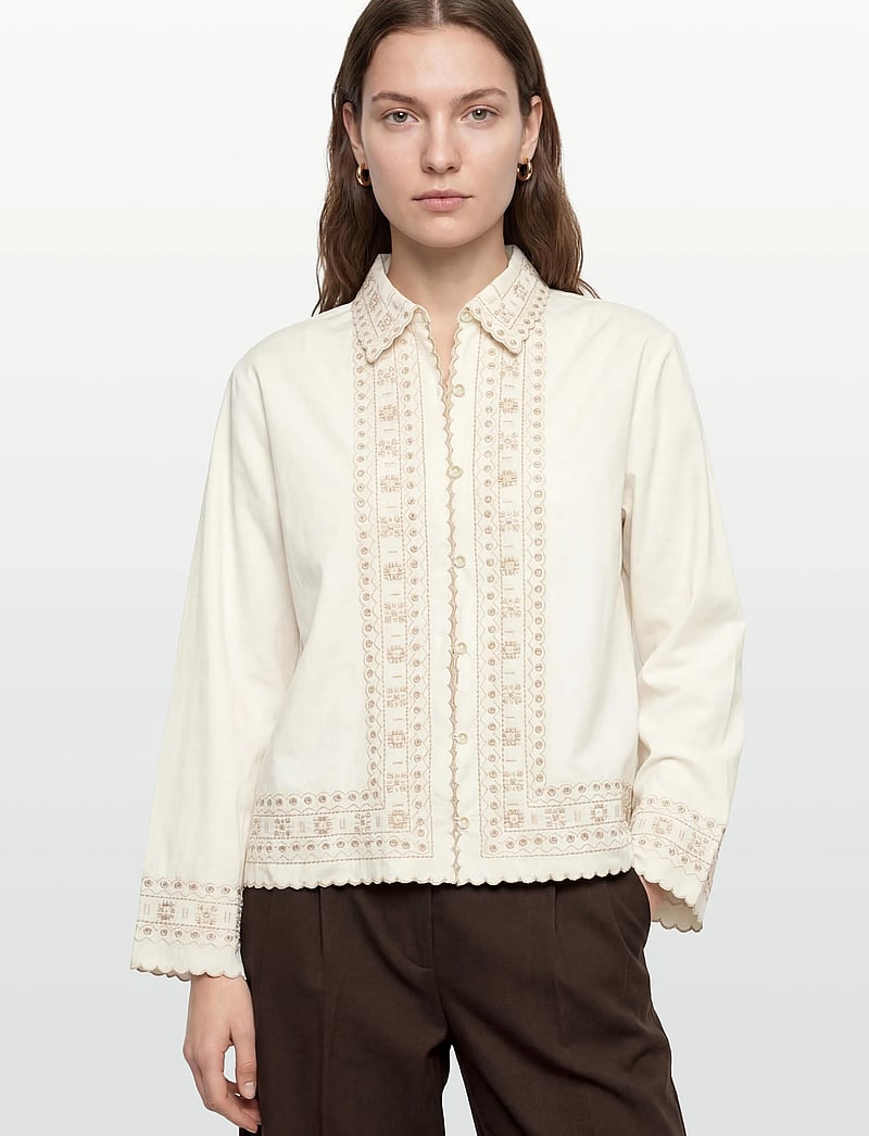 nué notes - Rubio Shirt - pikkade varrukatega särgid - 007 egret - 3