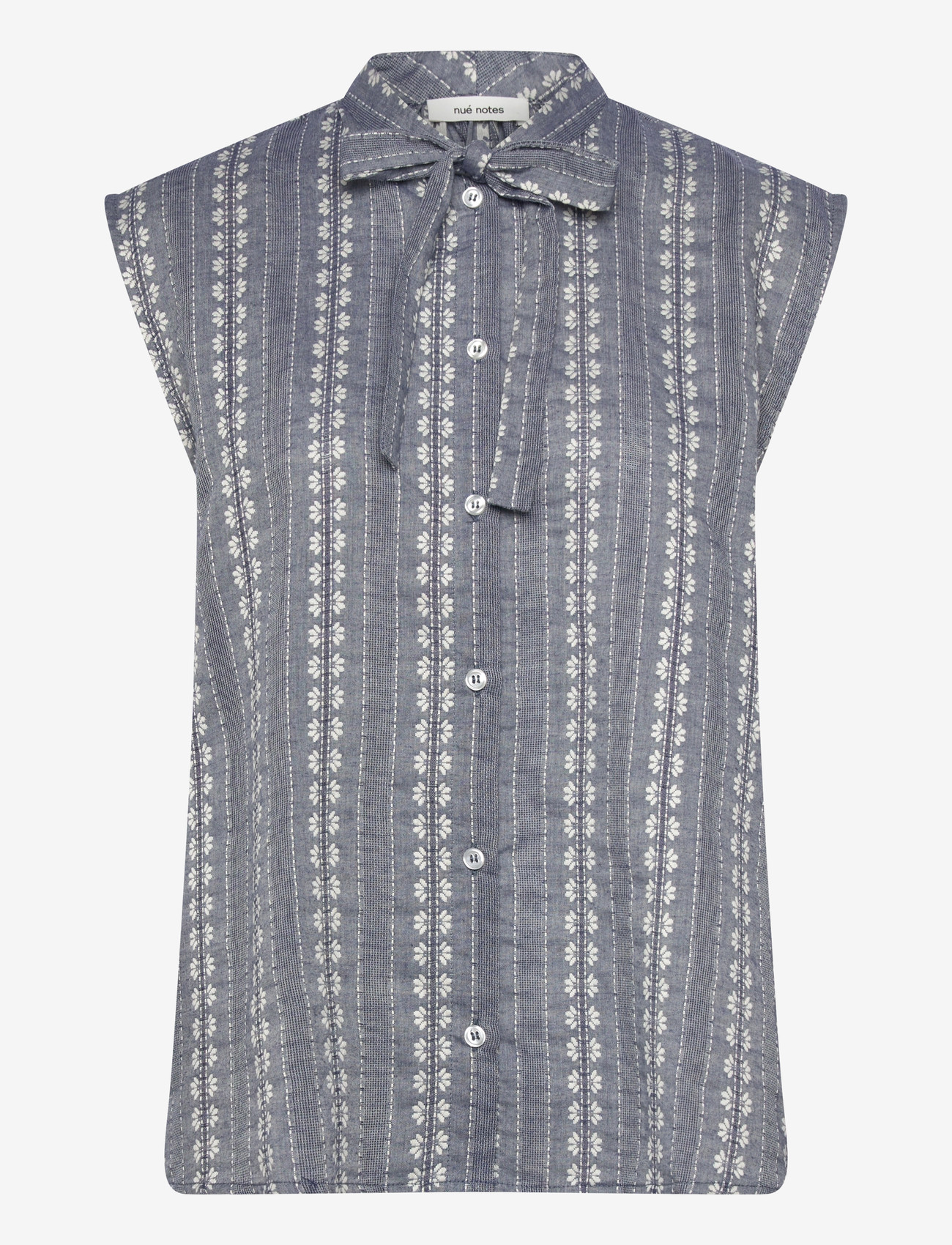 nué notes - Benicia Shirt - sleeveless blouses - 923 chambray stripe - 1