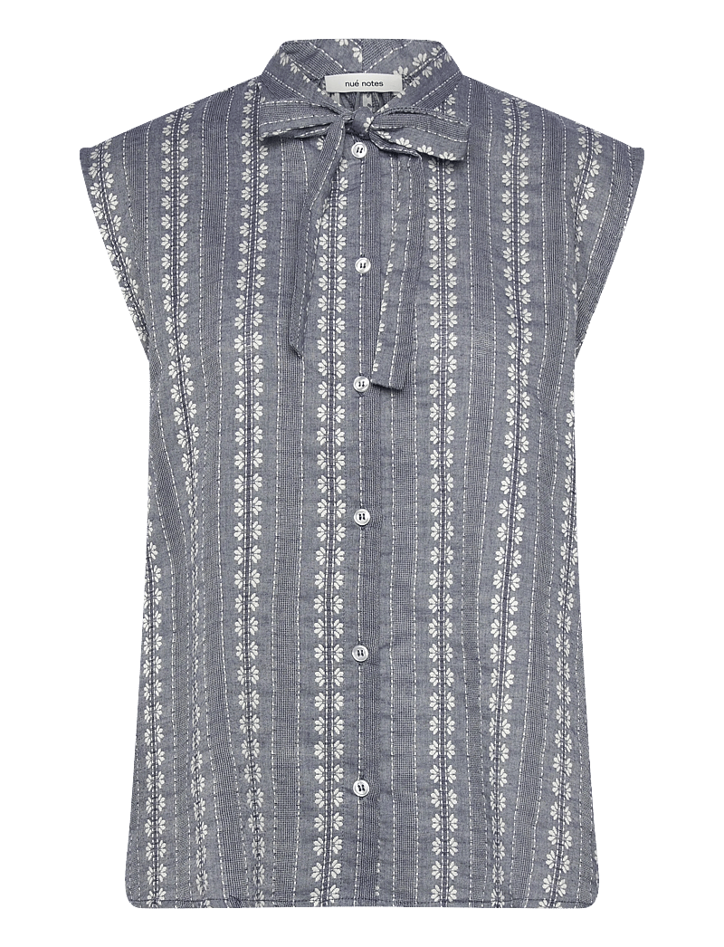 nué notes - Benicia Shirt - sleeveless blouses - 923 chambray stripe - 1