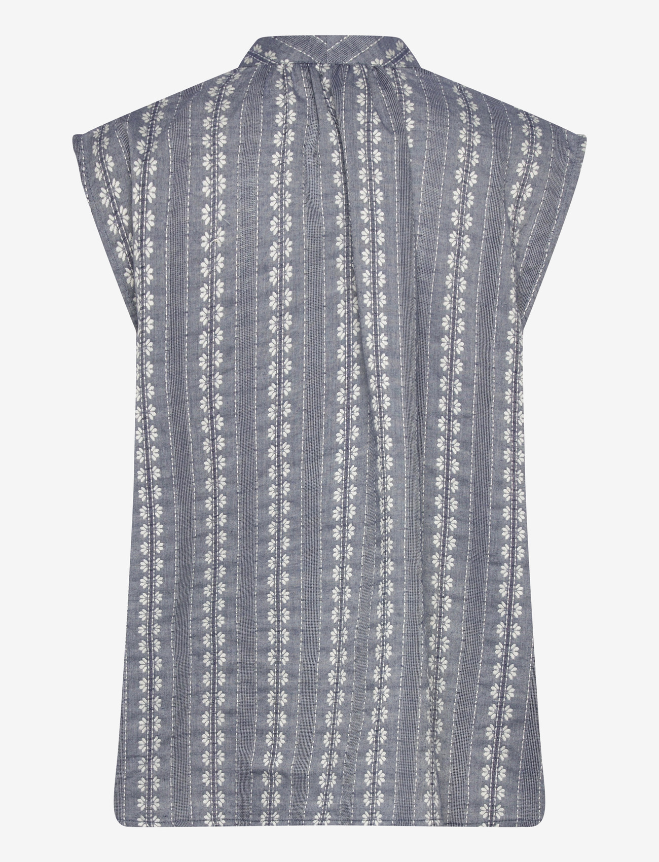 nué notes - Benicia Shirt - sleeveless blouses - 923 chambray stripe - 2