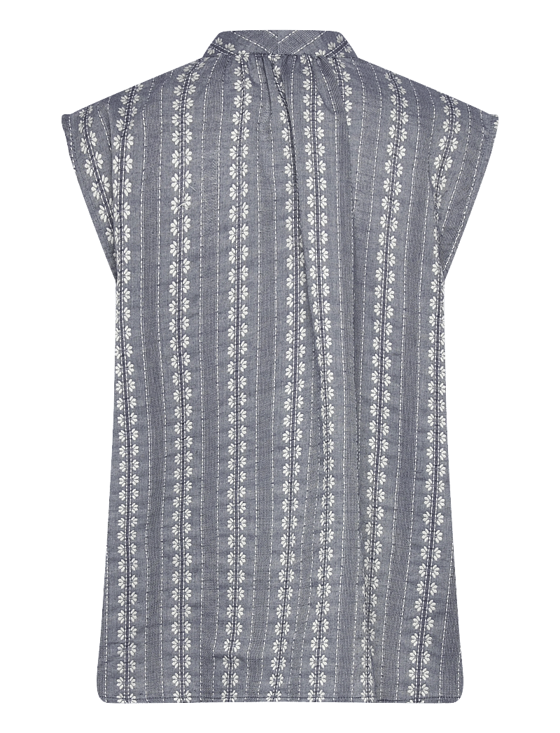 nué notes - Benicia Shirt - sleeveless blouses - 923 chambray stripe - 2