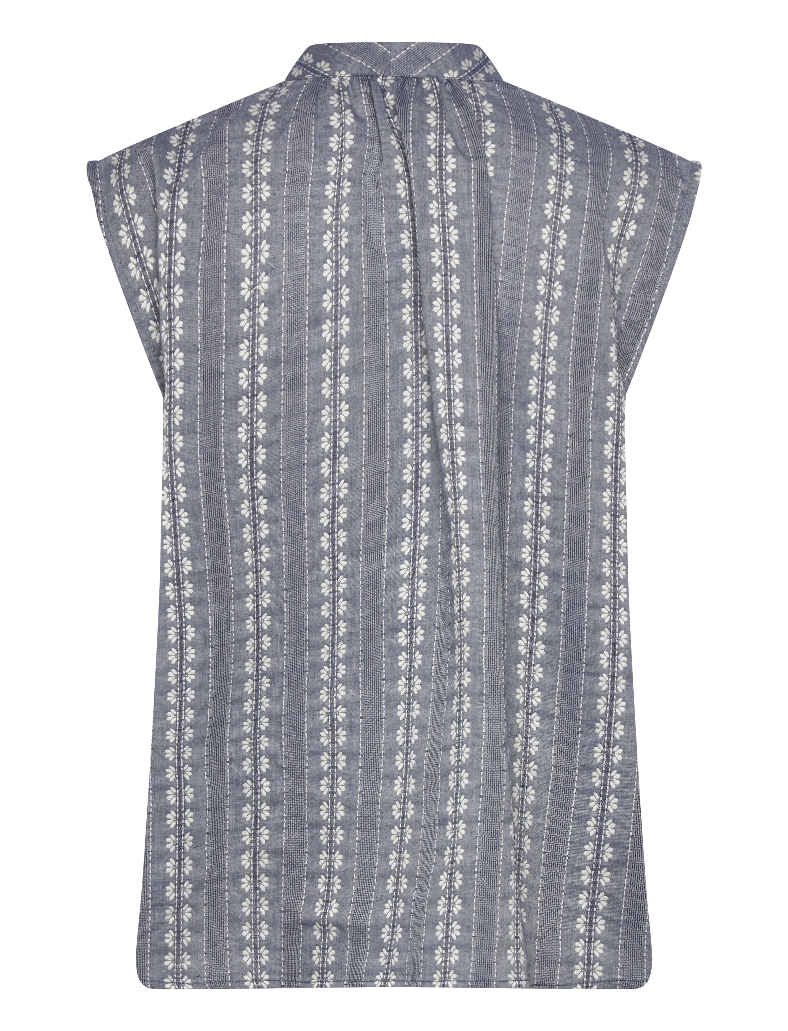 nué notes - Benicia Shirt - sleeveless blouses - 923 chambray stripe - 2