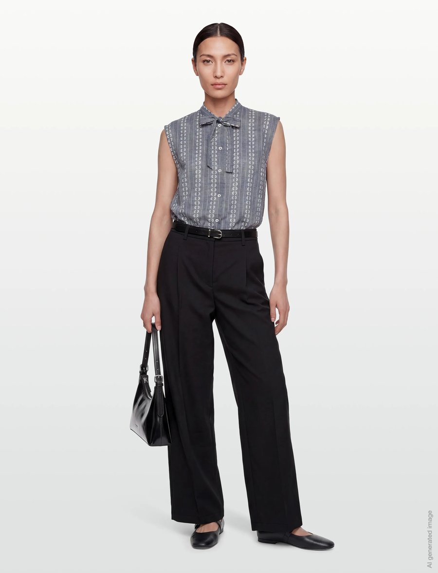 nué notes - Benicia Shirt - Ärmellose blusen - 923 chambray stripe - 0