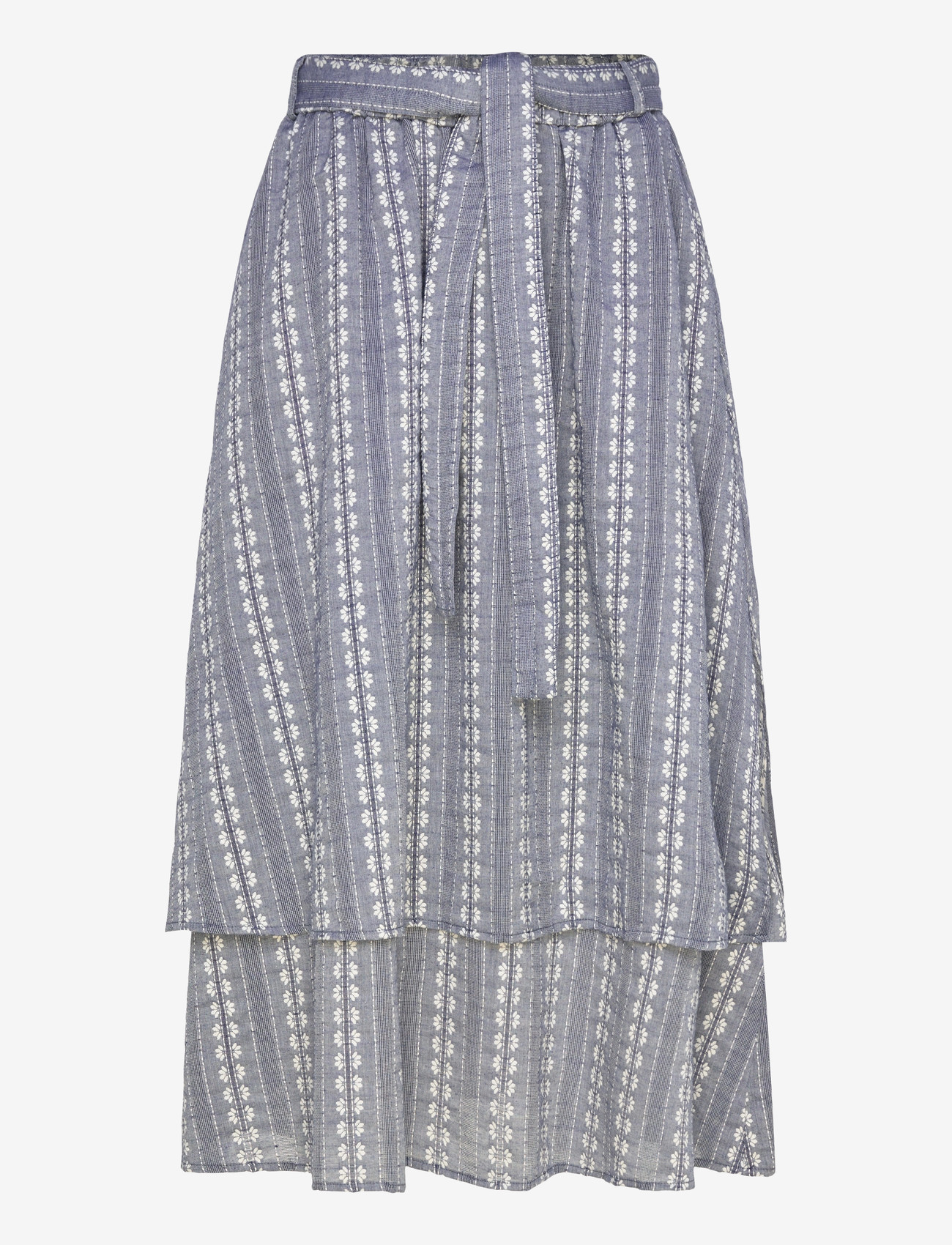 nué notes - Clayton Skirt - midiseelikud - 923 chambray stripe - 0