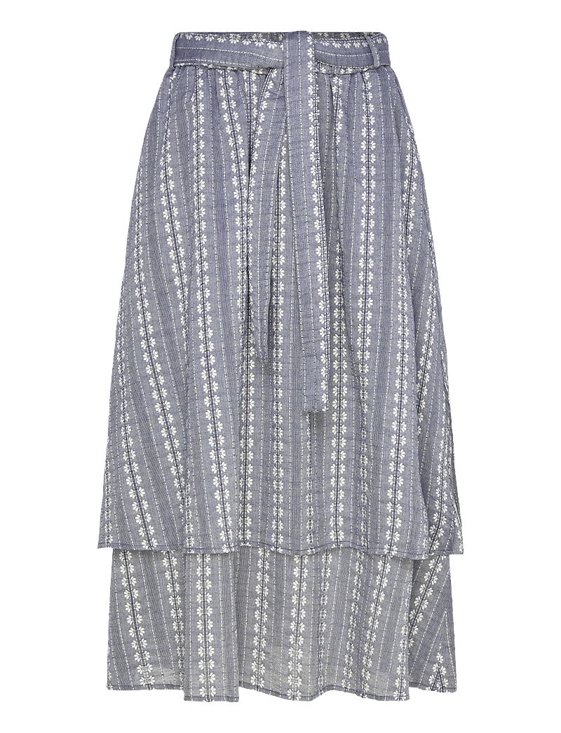 nué notes - Clayton Skirt - midiseelikud - 923 chambray stripe - 0