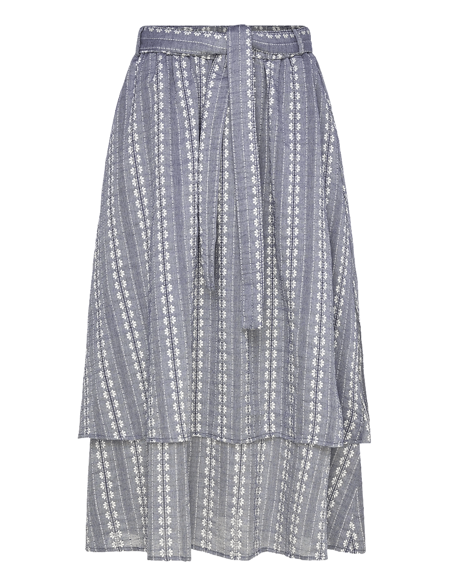nué notes - Clayton Skirt - vidutinio ilgio sijonai - 923 chambray stripe - 1