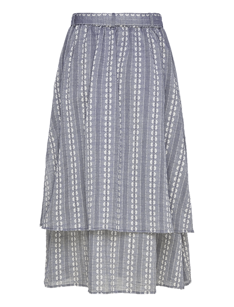 nué notes - Clayton Skirt - midiseelikud - 923 chambray stripe - 1