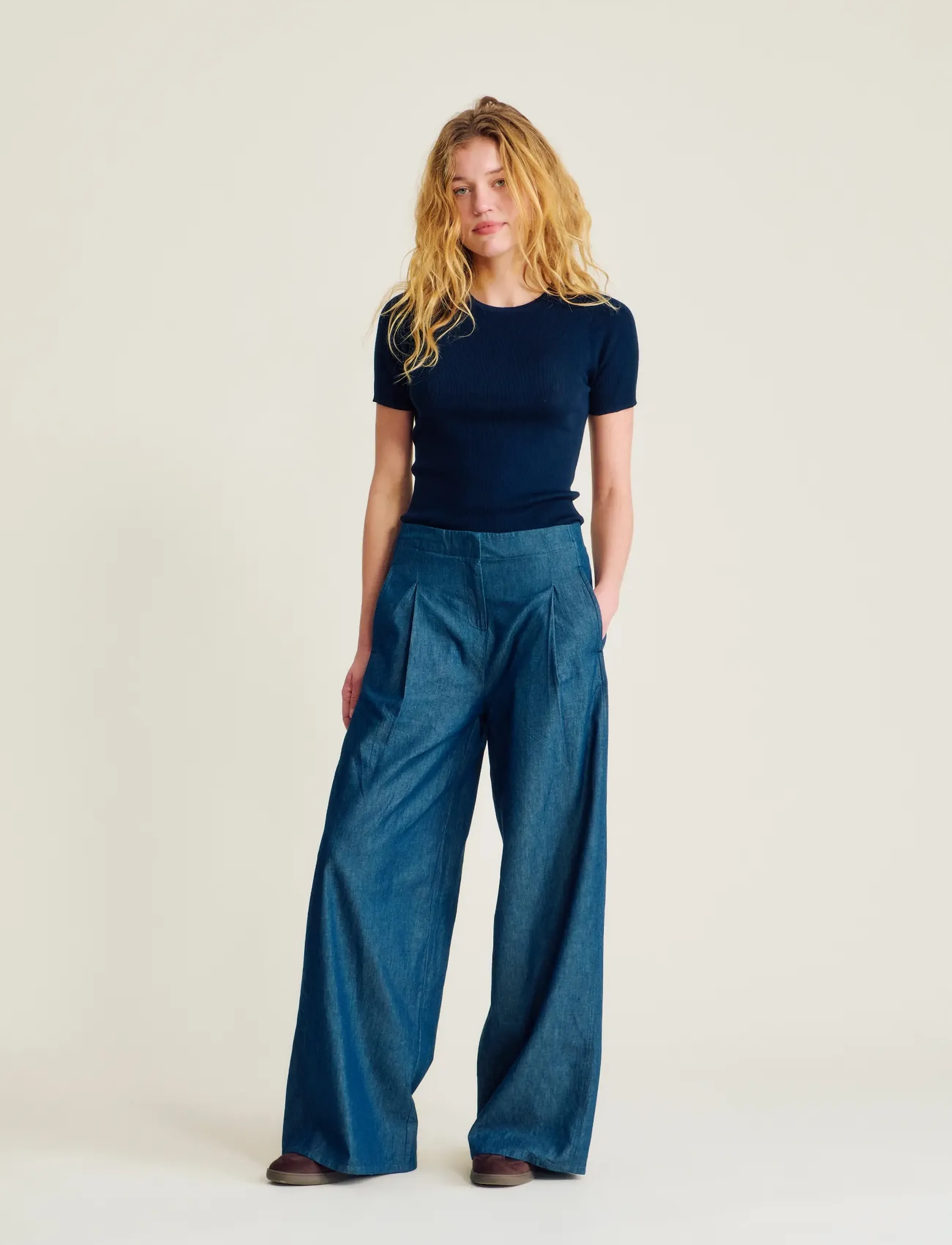 nué notes Rauma Pants - Kleidung - 563 DESATURATED DENIM / navy