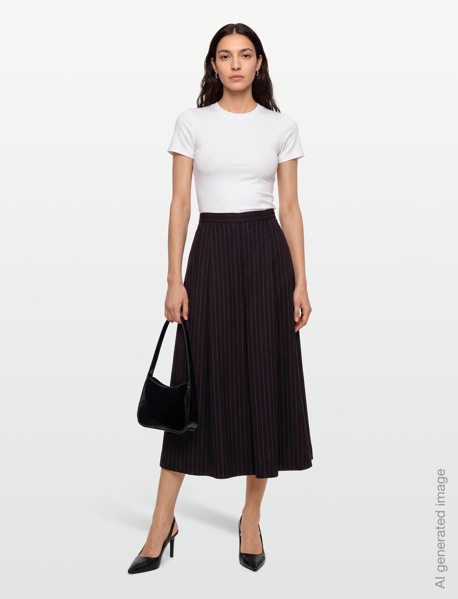 nué notes - Tornio Pants - culottes - 767 dark brown stripe - 0