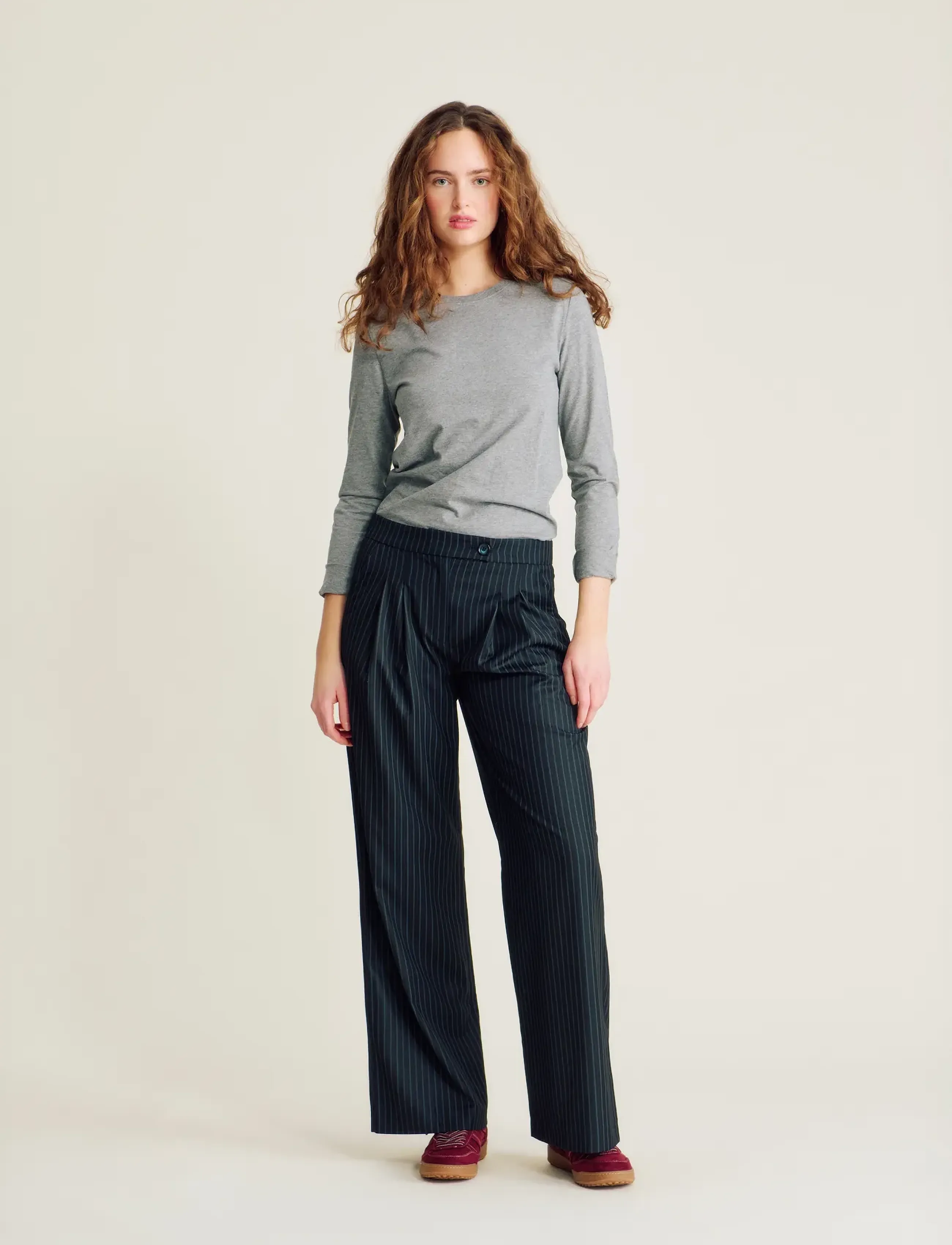 nué notes Dorval Pants - Wide leg trousers - 499 NAVY / navy