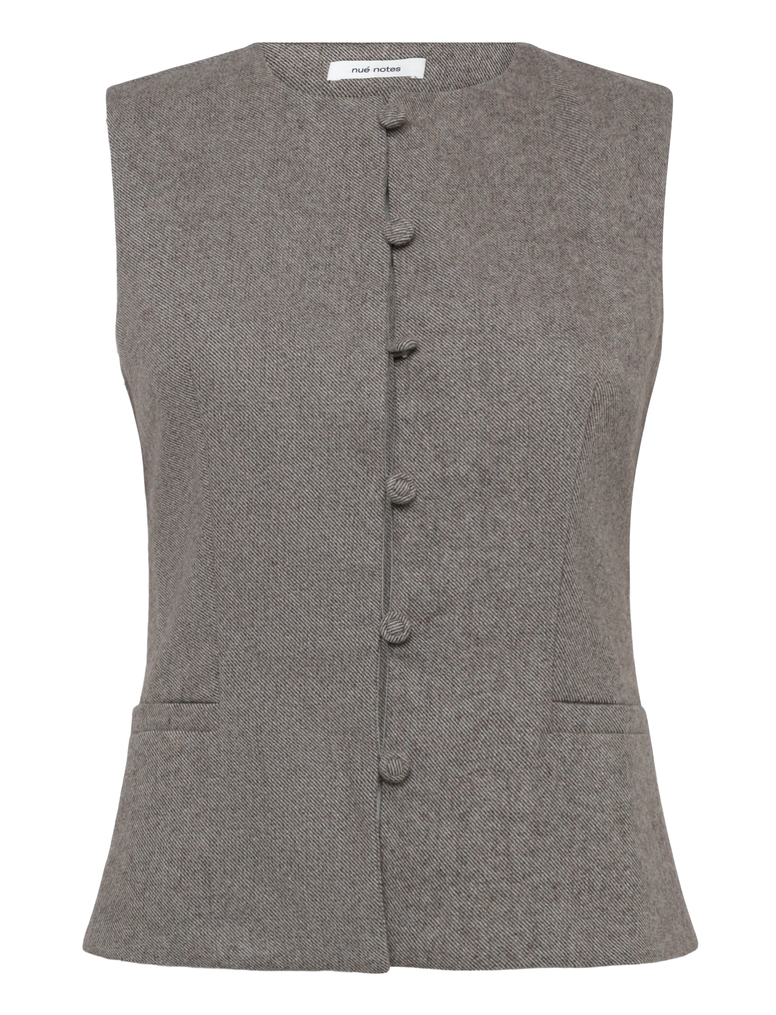 nué notes Nicolet Vest - Kostymvästar - 803 BROWN MELANGE / brown