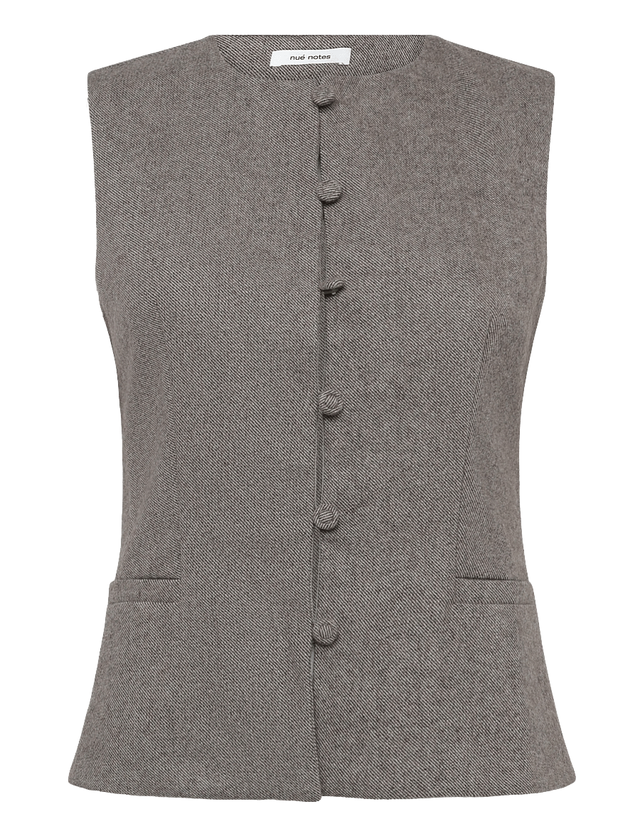 nué notes - Nicolet Vest - kostymvästar - 803 brown melange - 1