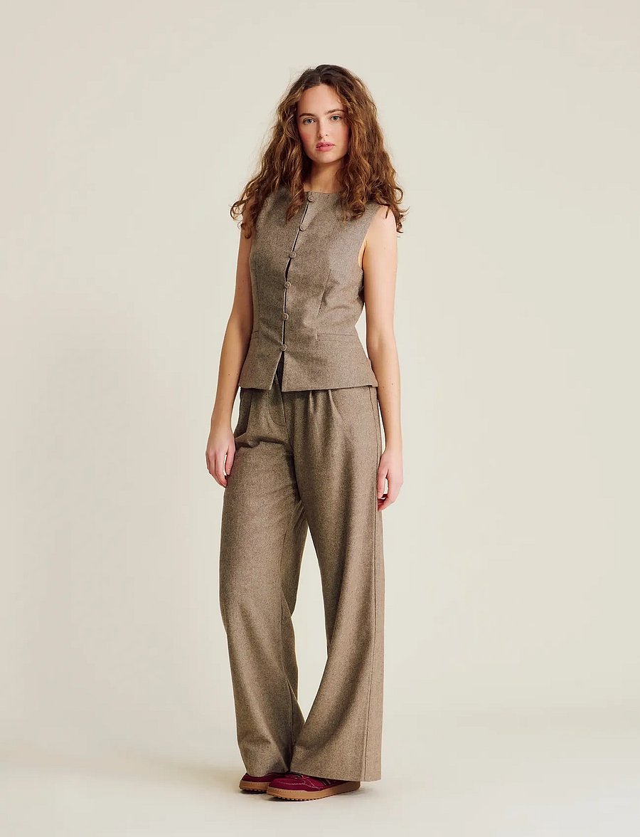 nué notes - Nicolet Vest - kostymvästar - 803 brown melange - 0