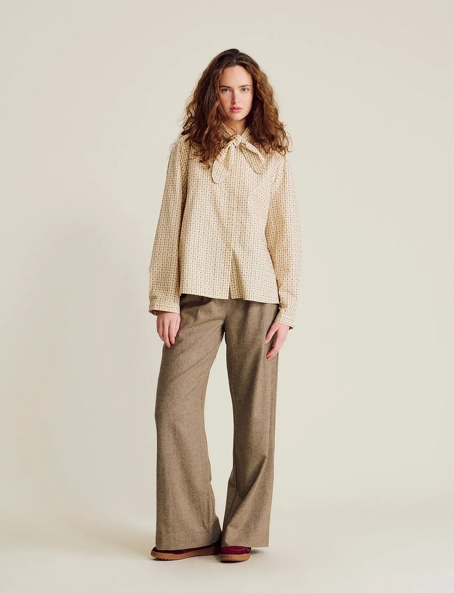 nué notes - Andy Pants - hosen mit weitem bein - 803 brown melange - 0