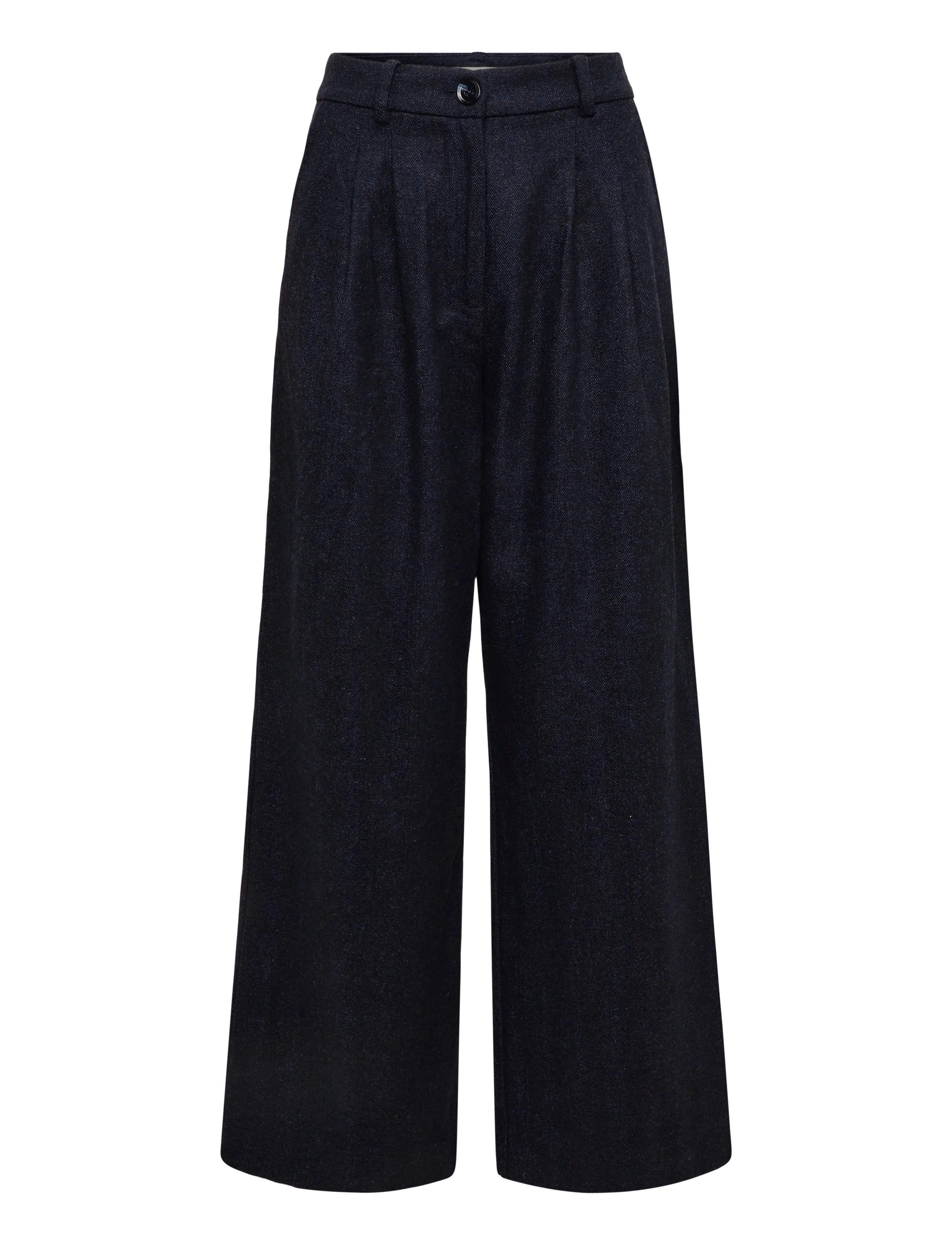 nué notes - Andy Pants - hosen mit weitem bein - 496 navy melange - 1