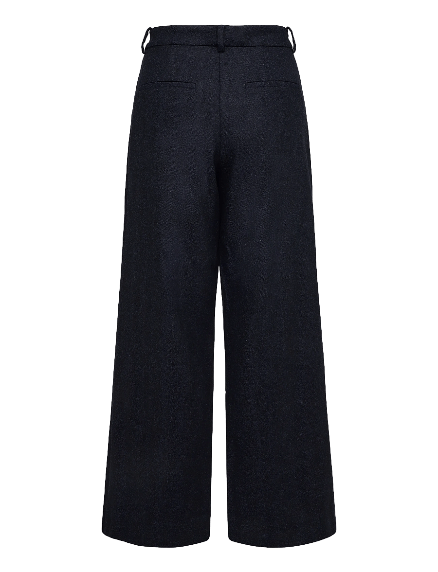 nué notes - Andy Pants - hosen mit weitem bein - 496 navy melange - 2