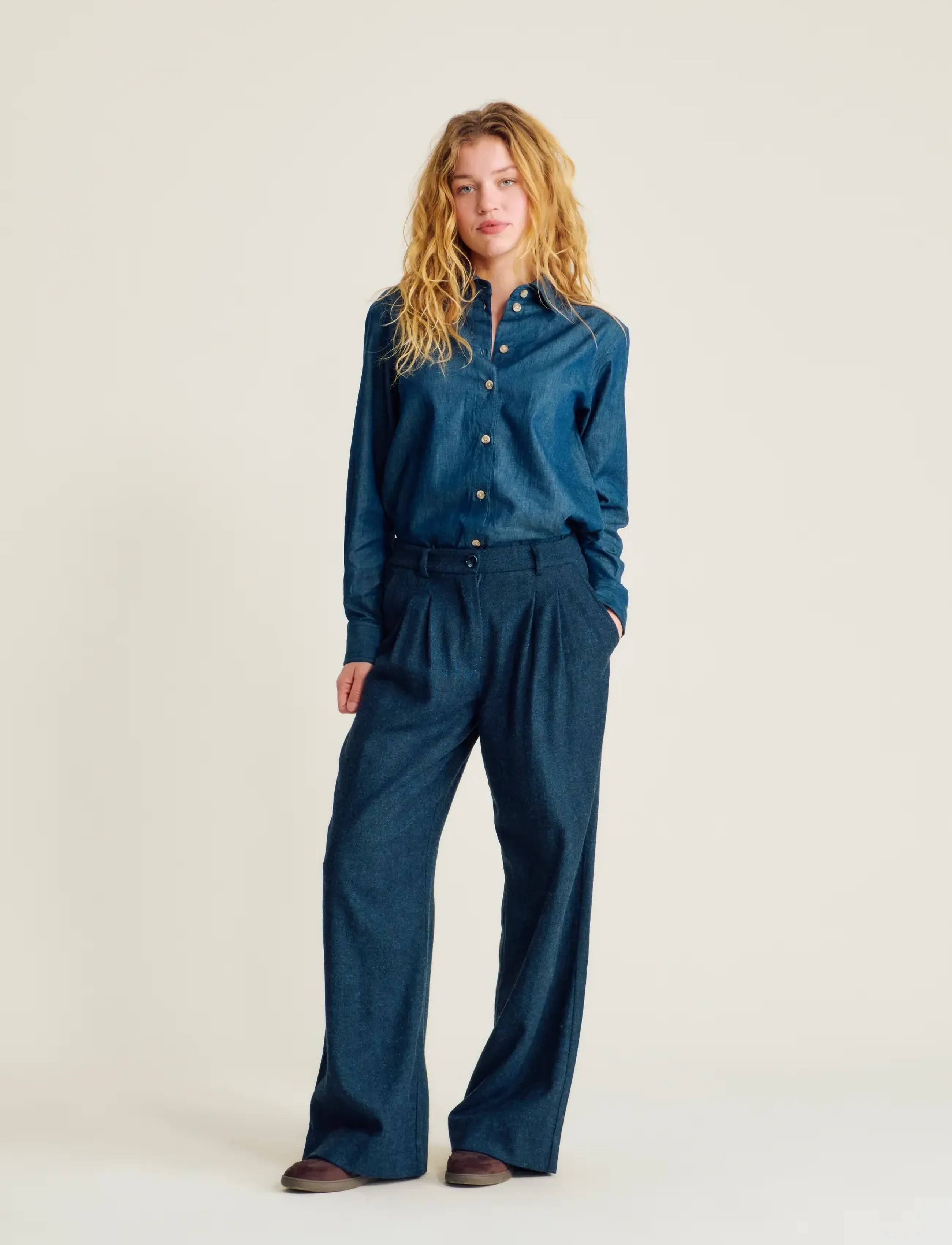 nué notes Andy Pants - Kläder - 496 NAVY MELANGE / navy