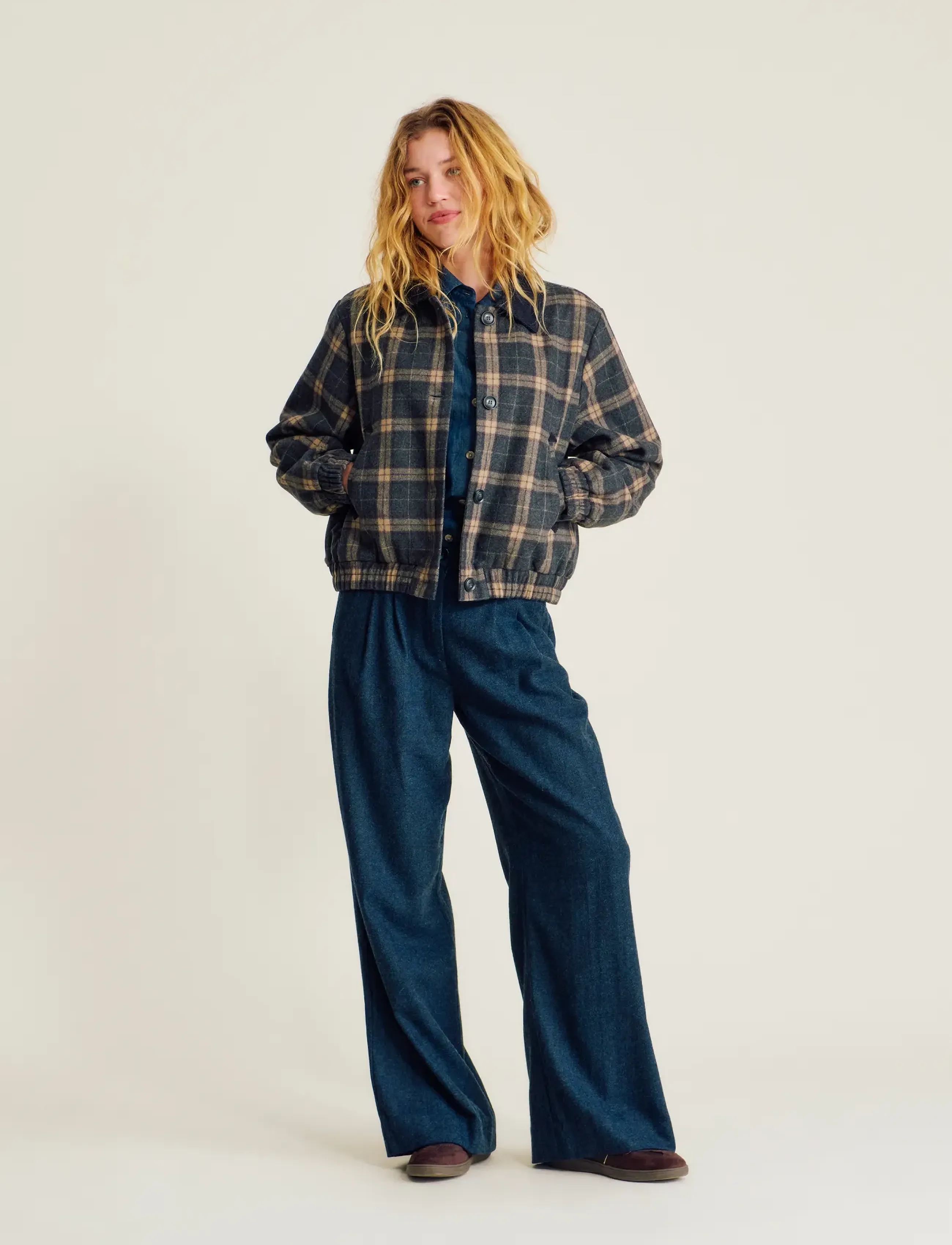 nué notes Churchill Jacket - Kläder - 966 FALL MULTI CHECK / brown