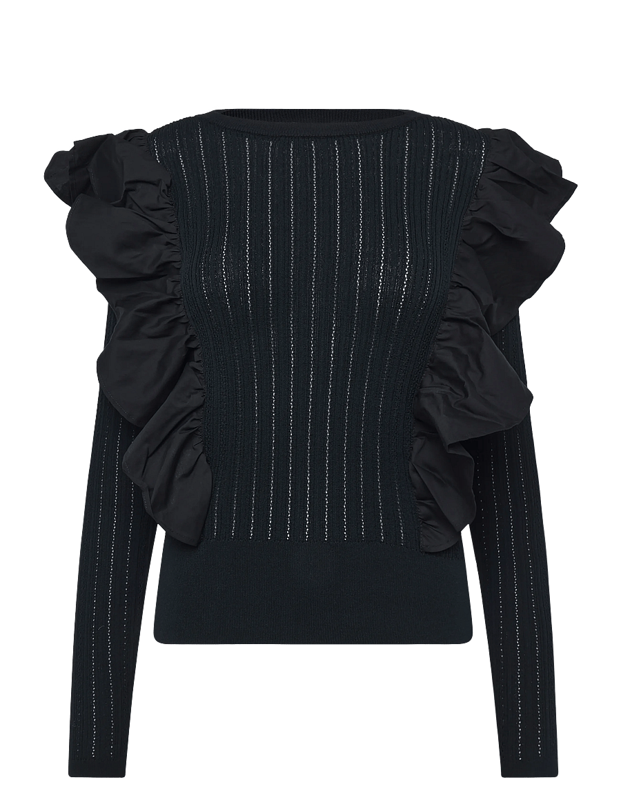 nué notes - Vardo Blouse - long sleeved blouses - 999 black - 1