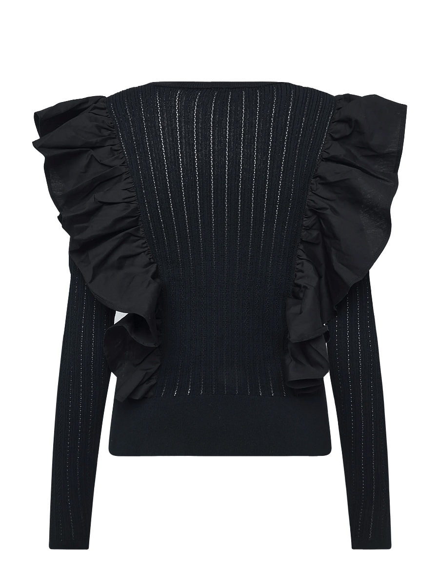 nué notes - Vardo Blouse - long sleeved blouses - 999 black - 2