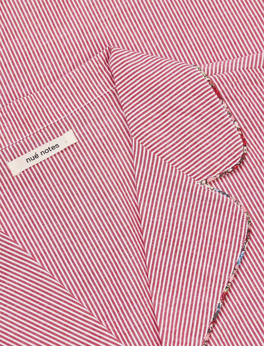 nué notes - Delano Shirt - pikkade varrukatega särgid - 381 red stripe - 2
