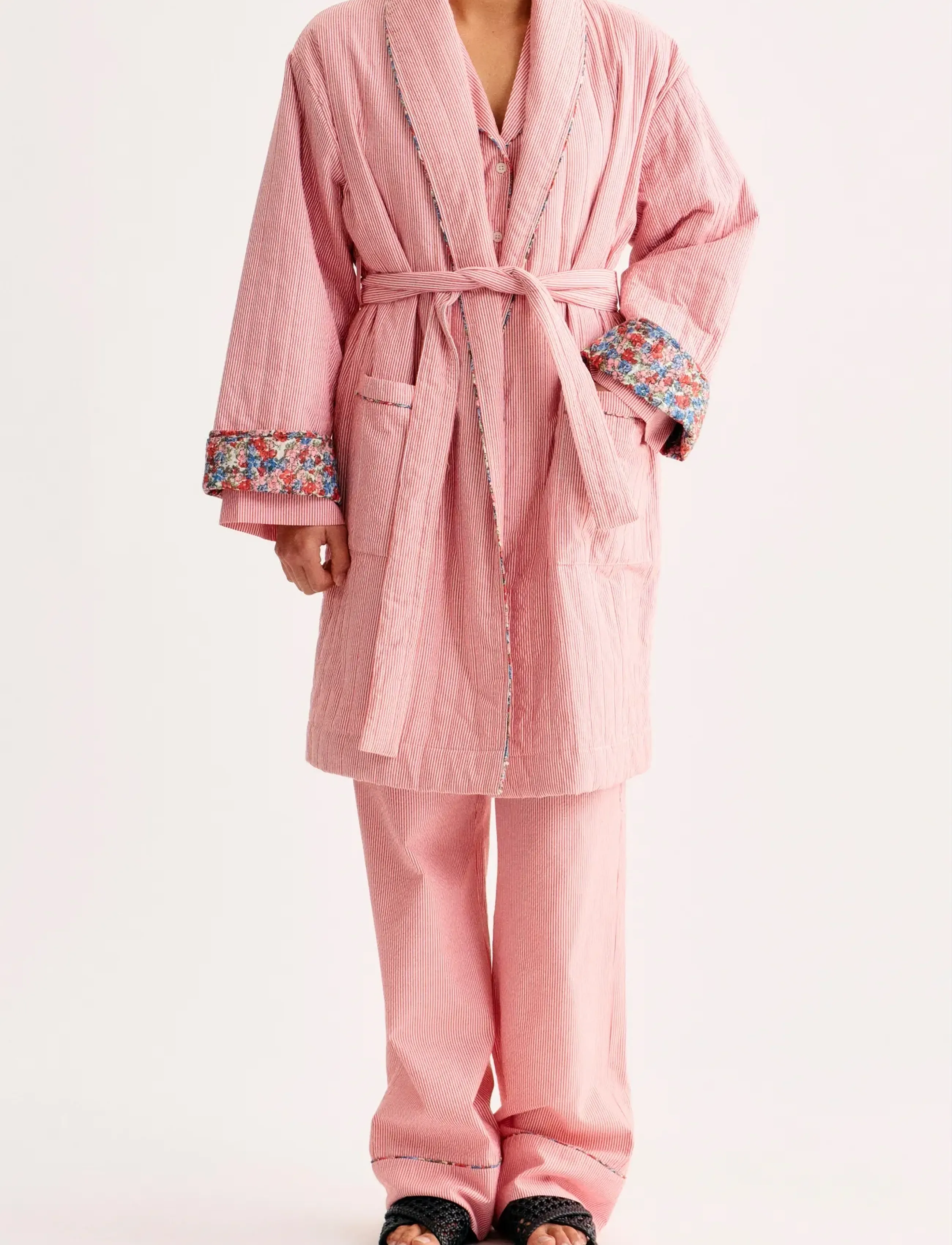 nué notes Brea Jacket, L/XL, Night & Loungewear, Rosa - Robes, Frauen