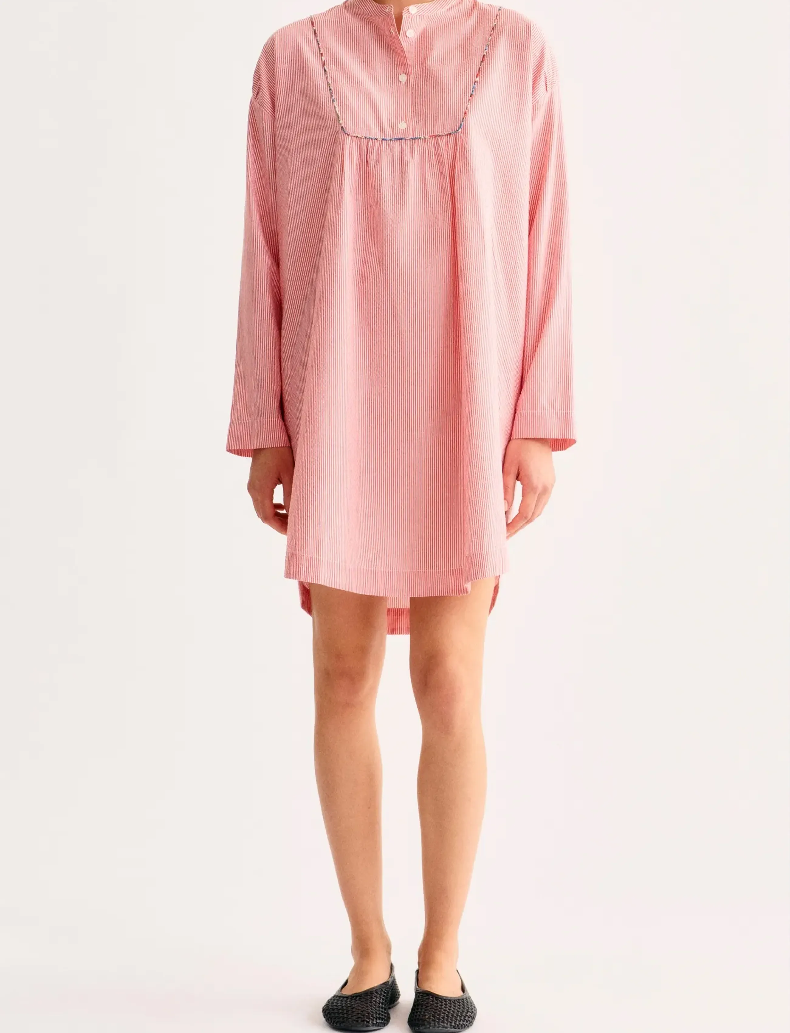 nué notes Astana Dress - Kleider - 381 RED STRIPE / red