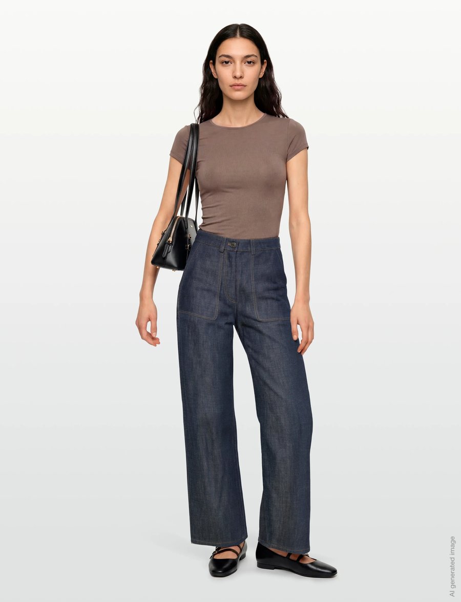 nué notes - Ubeda Pants - džinsi ar platām starām - 447 dark denim - 0