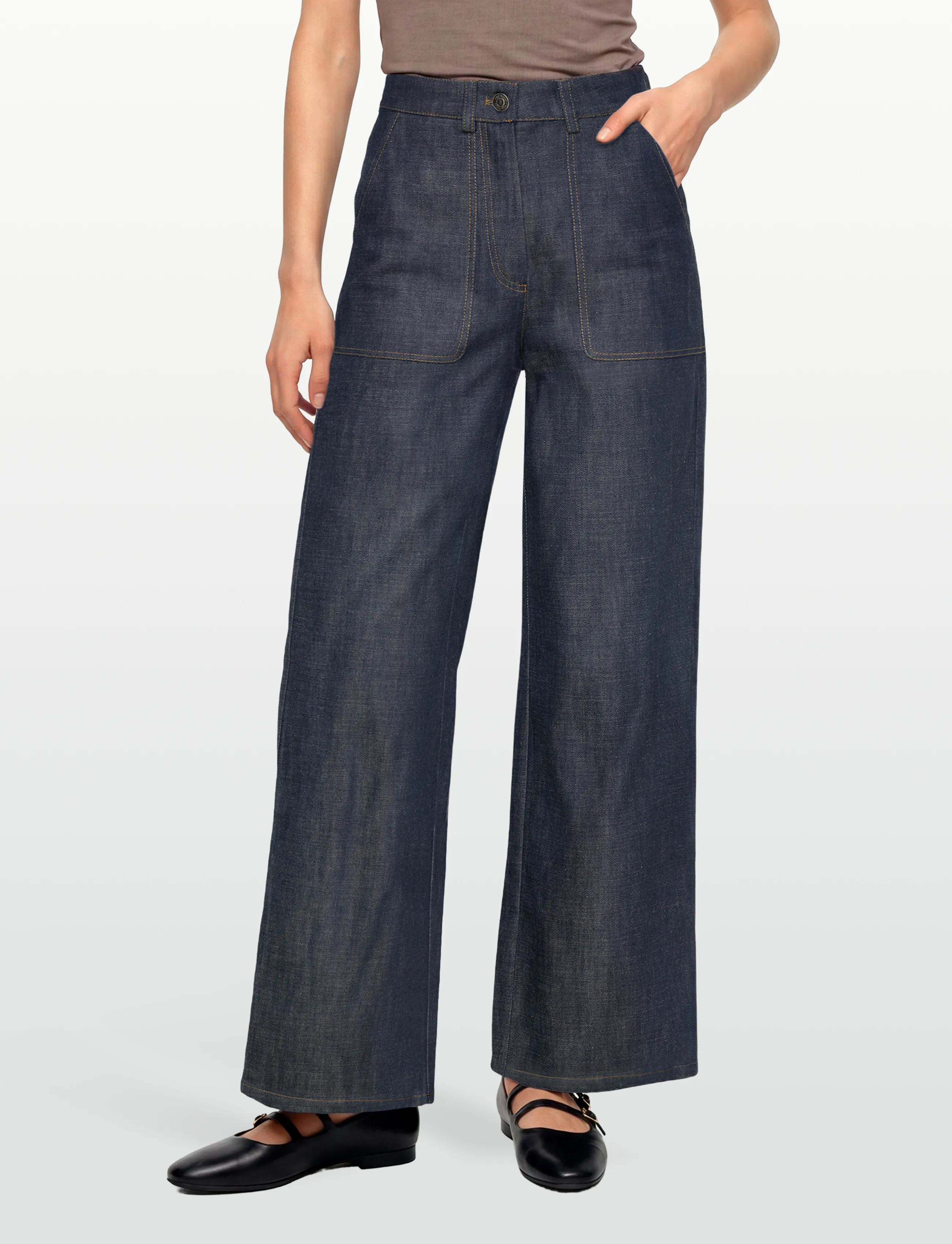 nué notes - Ubeda Pants - džinsi ar platām starām - 447 dark denim - 3