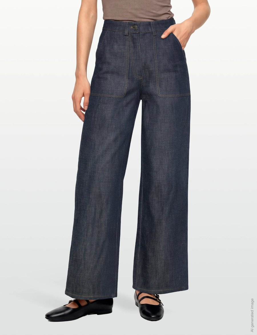 nué notes - Ubeda Pants - džinsi ar platām starām - 447 dark denim - 3