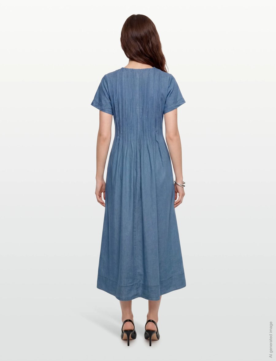 nué notes - Belize Dress - maxikleider - 406 denim blue - 4