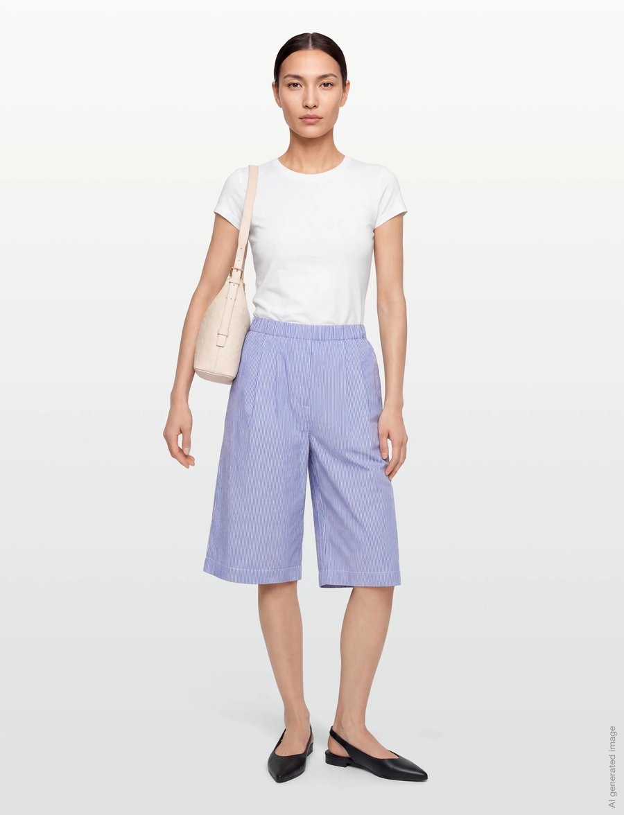 nué notes - Giza Shorts - casual szorty - 575 blue stripe mix - 0