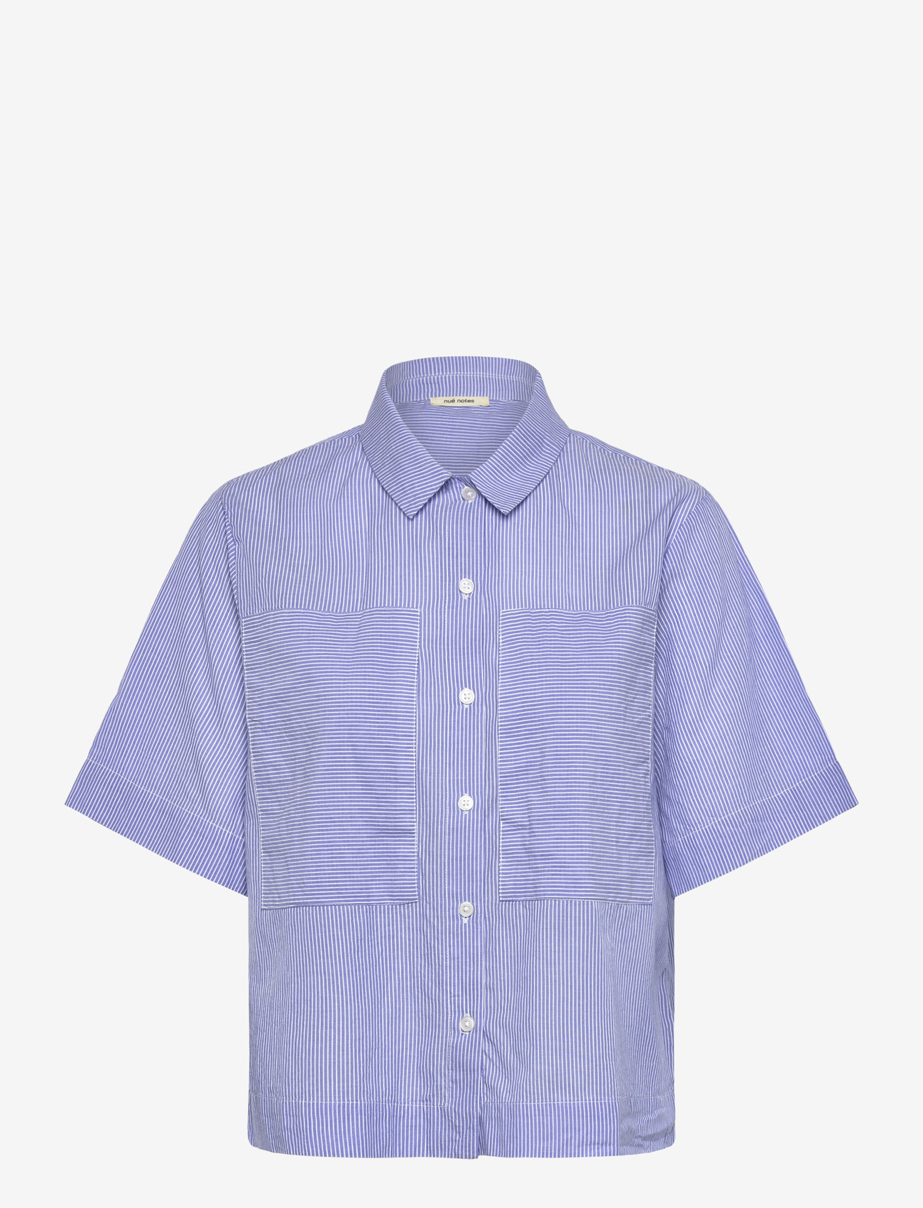 nué notes - Eibar Shirt - kortærmede skjorter - 575 blue stripe mix - 0