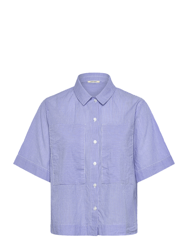 nué notes - Eibar Shirt - kortærmede skjorter - 575 blue stripe mix - 0