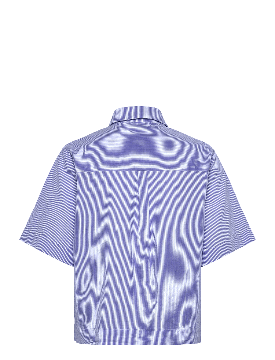 nué notes - Eibar Shirt - kurzärmlige hemden - 575 blue stripe mix - 2