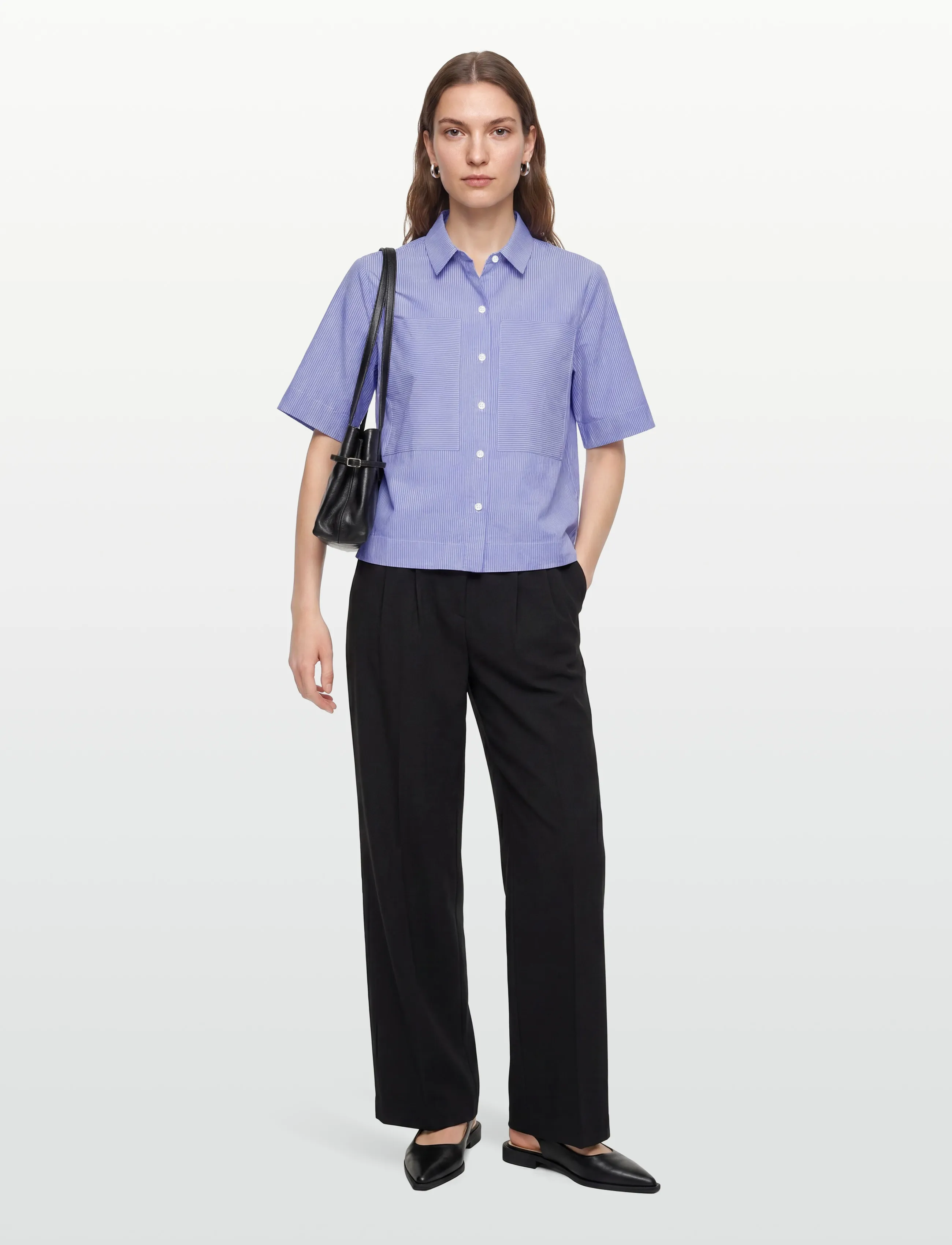 nué notes - Eibar Shirt - kurzärmlige hemden - 575 blue stripe mix - 0