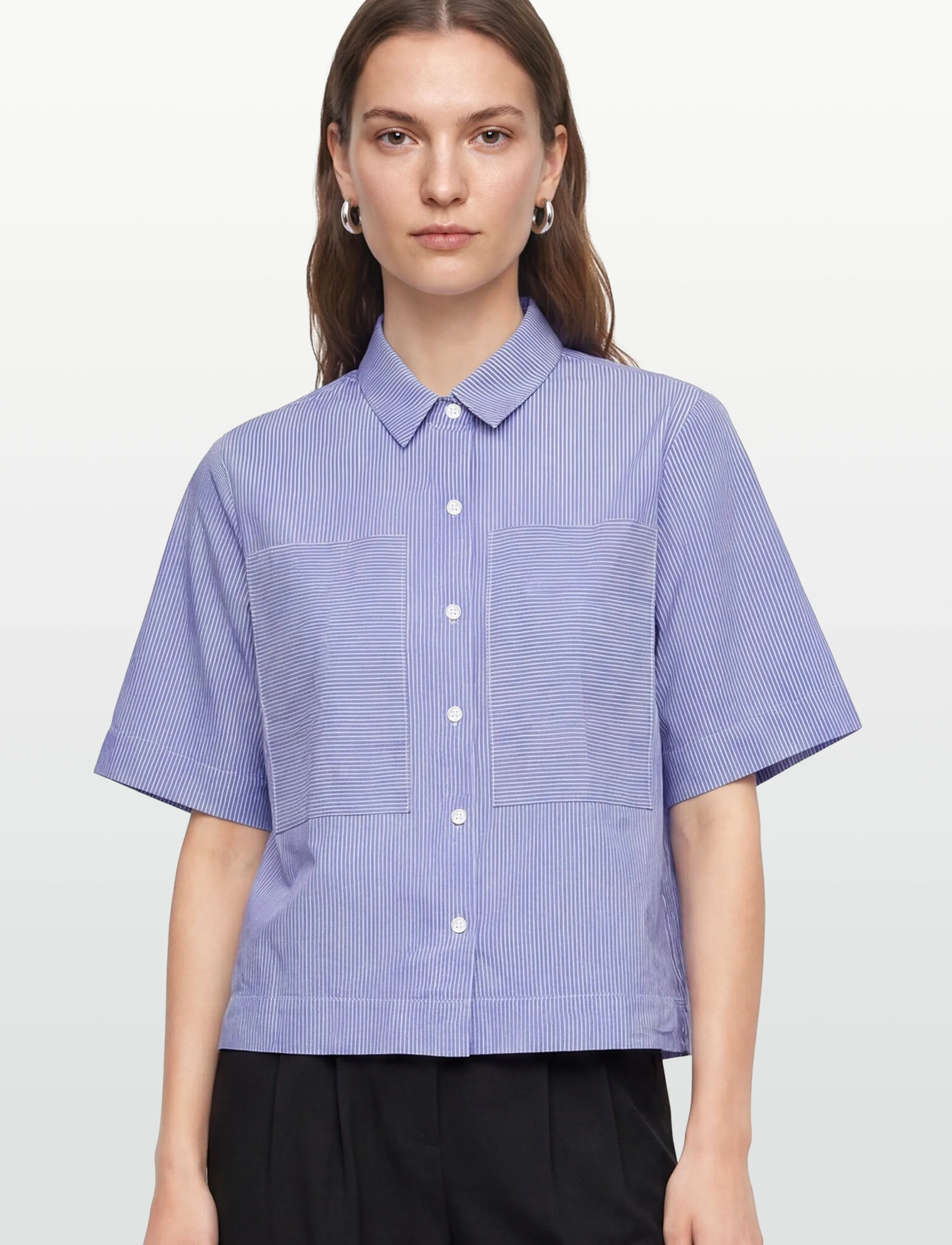 nué notes - Eibar Shirt - kurzärmlige hemden - 575 blue stripe mix - 3