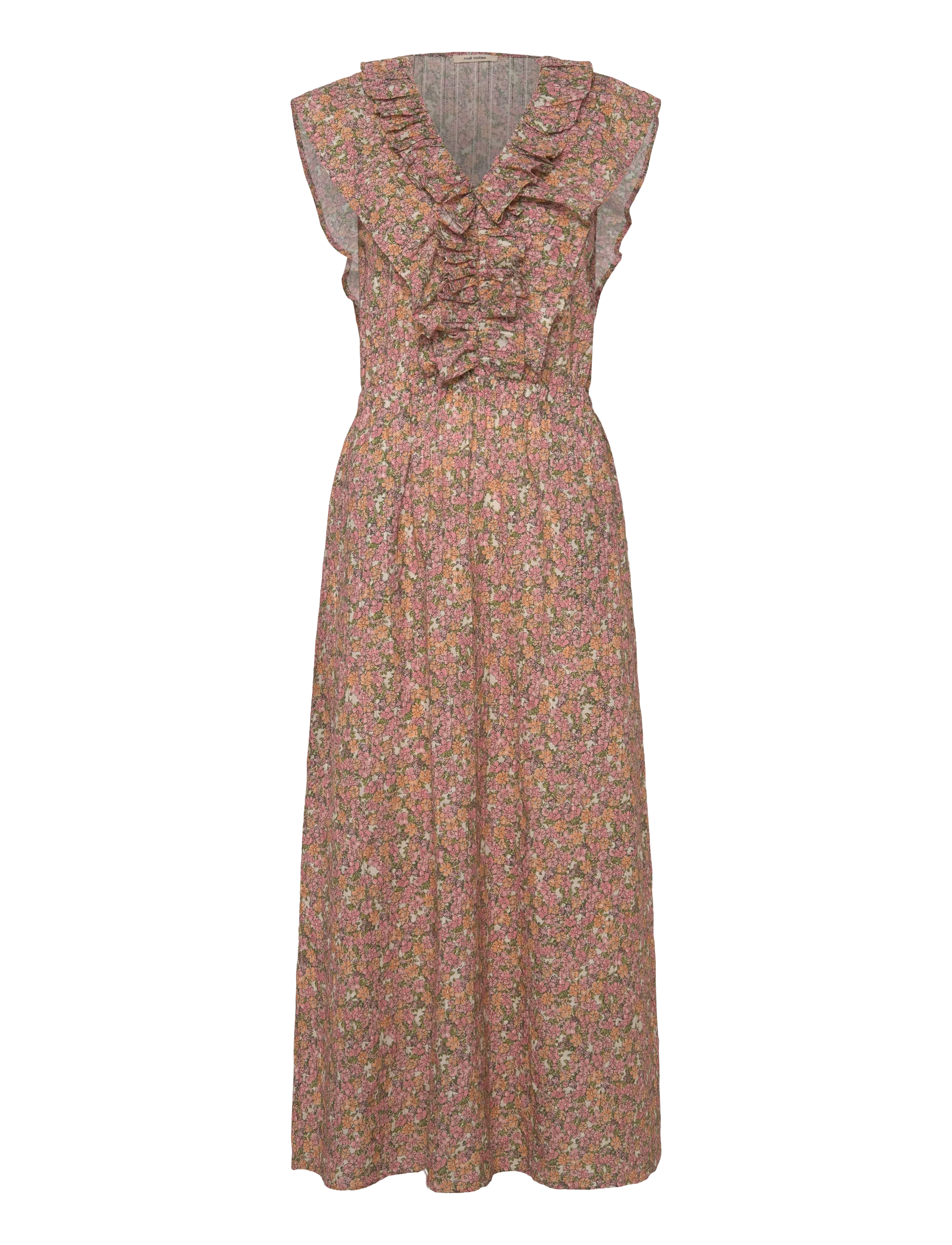 nué notes Antequera Dress - Dresses - 188 PEACH FLORAL / coral