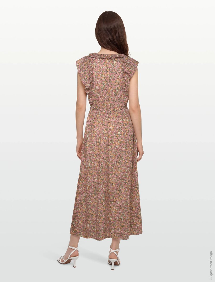 nué notes - Antequera Dress - maxikleider - 188 peach floral - 4