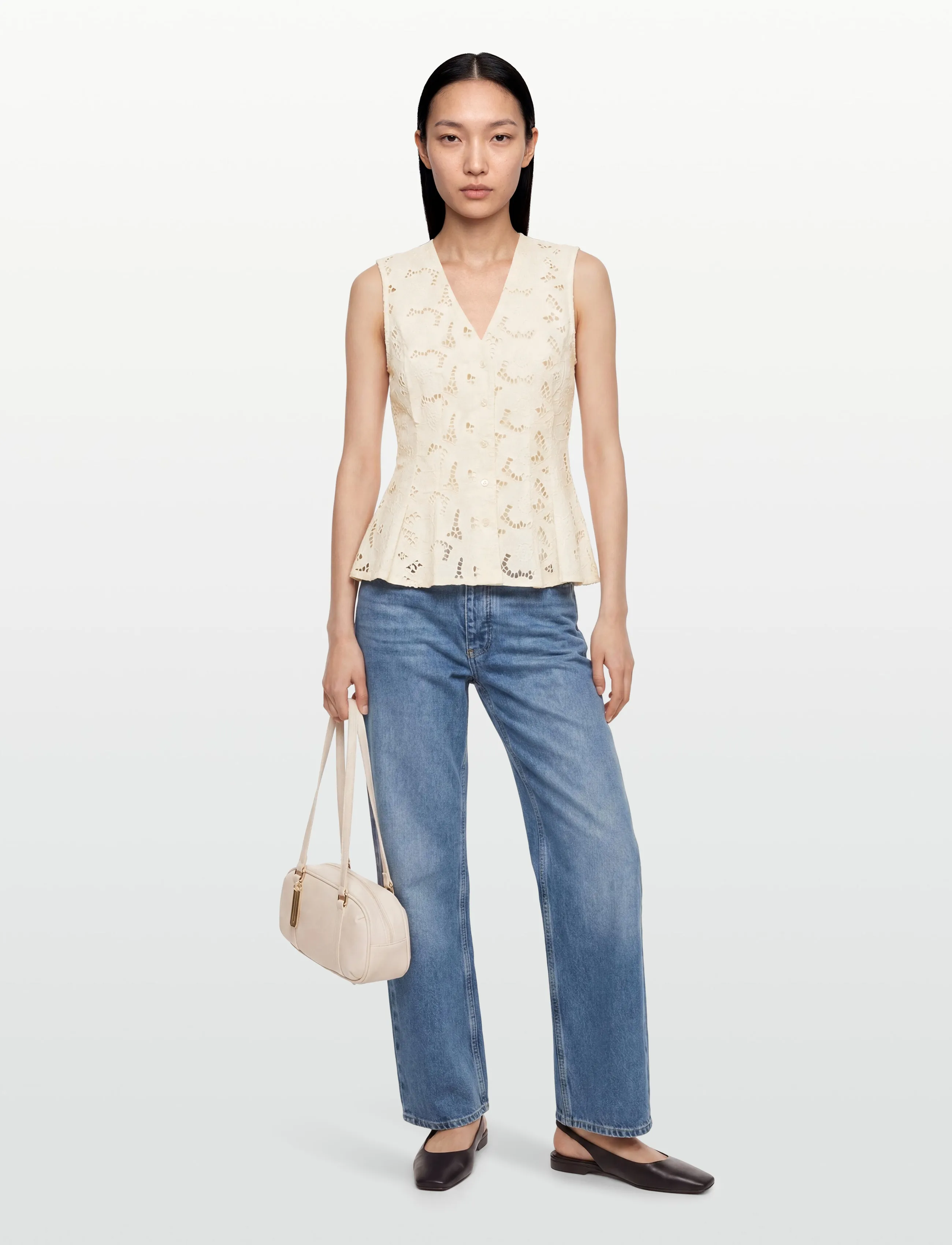 nué notes Sestao Vest, 40, T-shirts & Oberteile, Creme - Sleeveless, Frauen