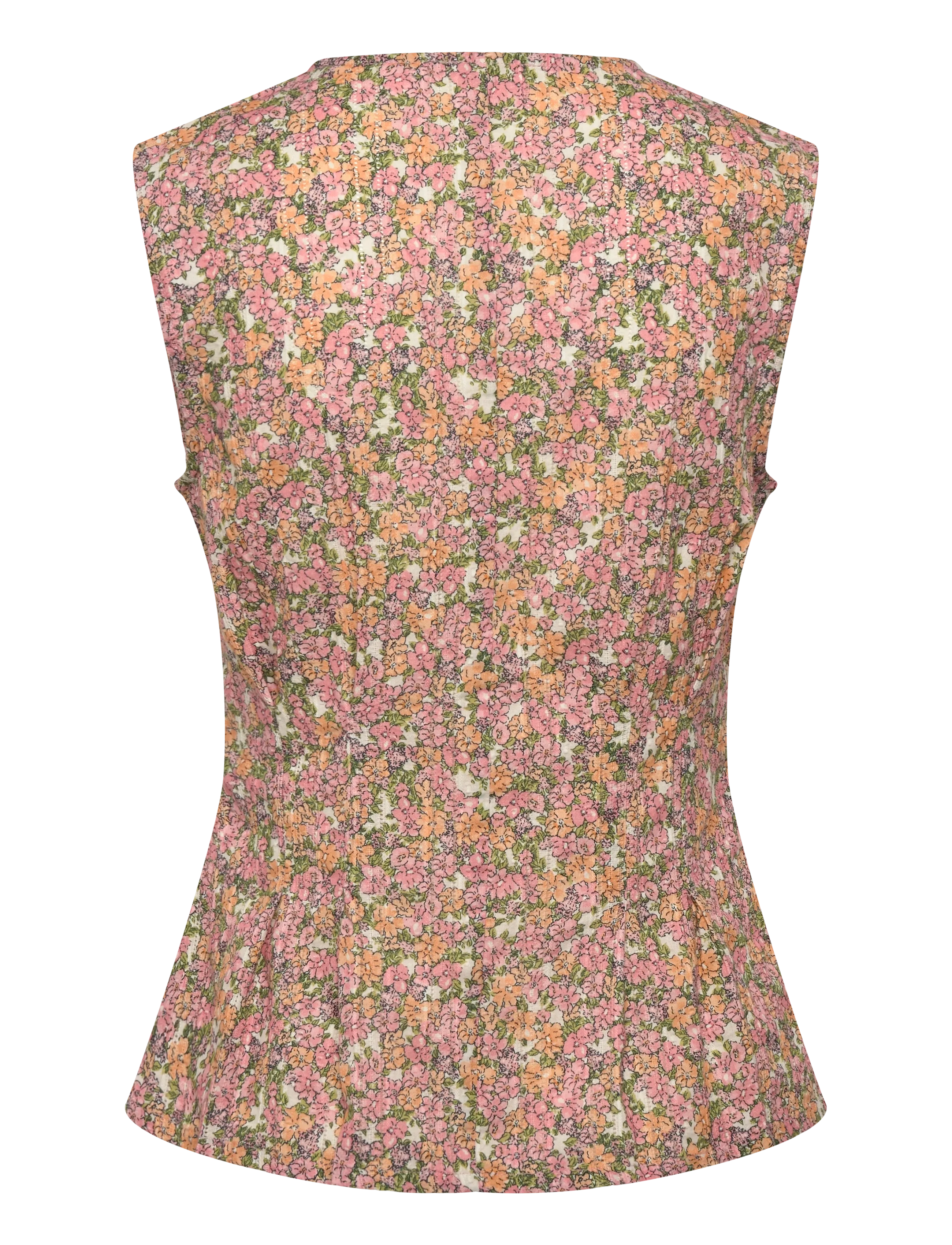 nué notes - Sergovia Vest - knitted vests - 188 peach floral - 2