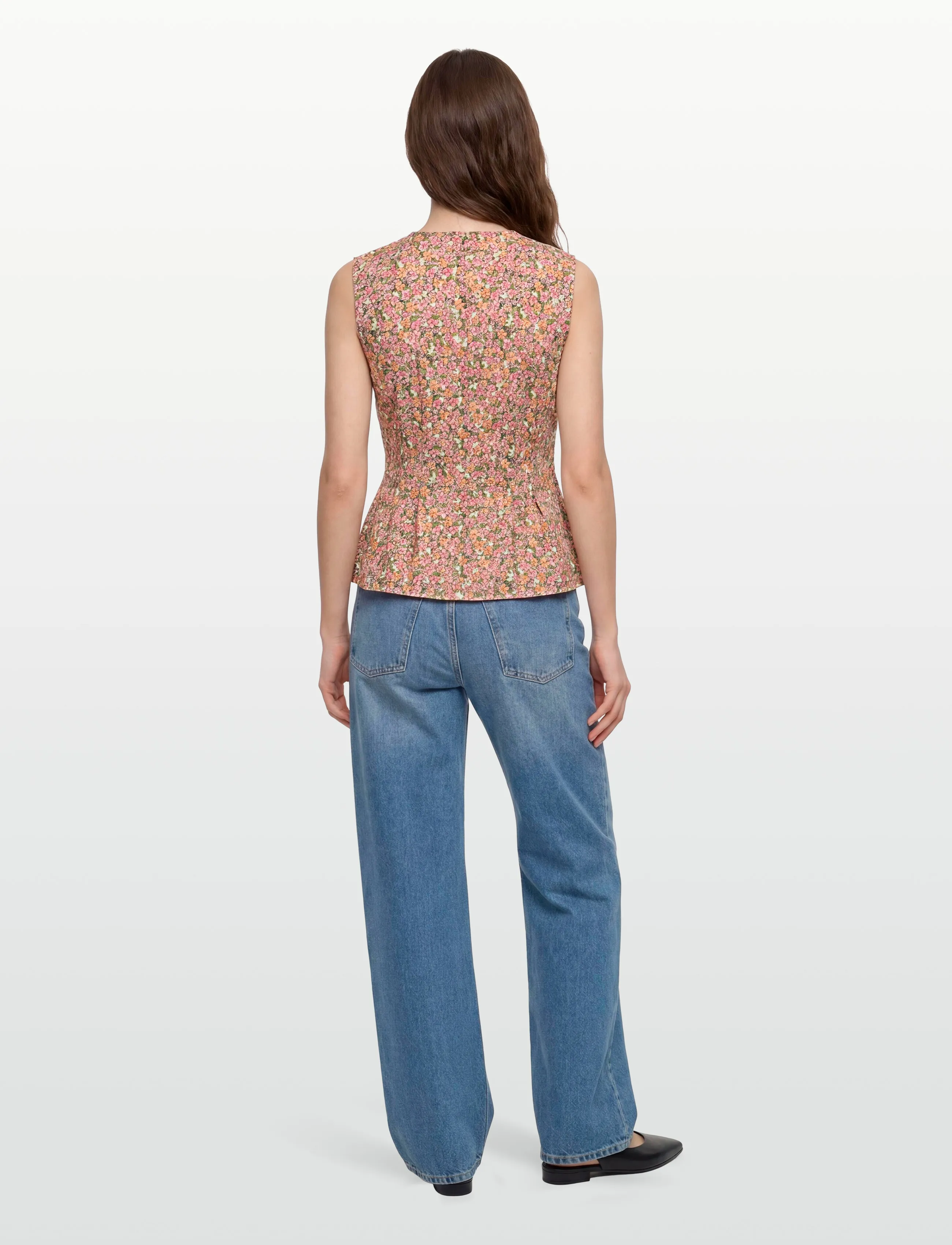 nué notes - Sergovia Vest - knitted vests - 188 peach floral - 4