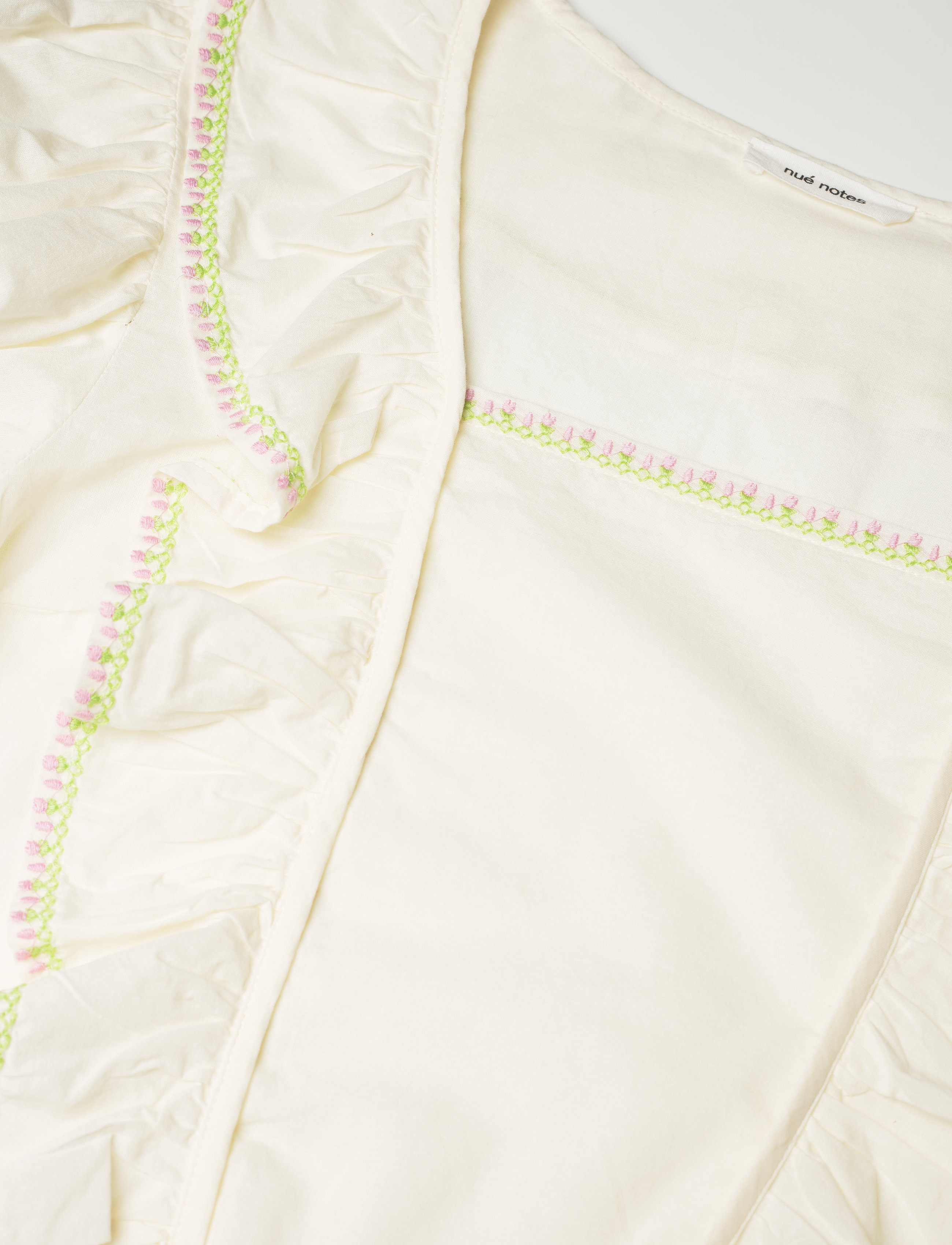 nué notes - Petrice Blouse - short-sleeved blouses - cloud cream - 2